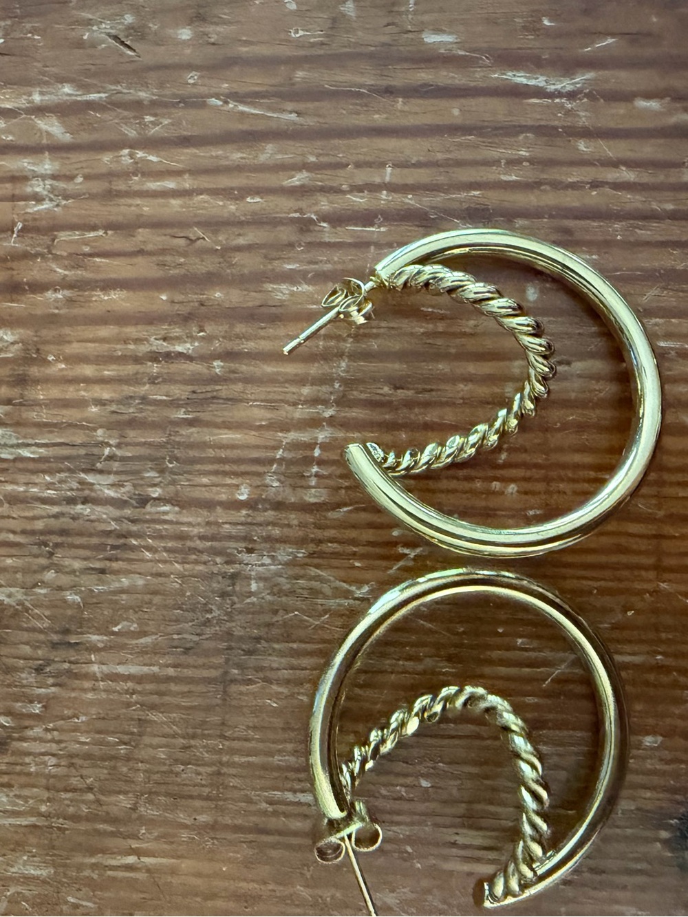 Gold Twisted Hoop Earrings - Women Jewelry
